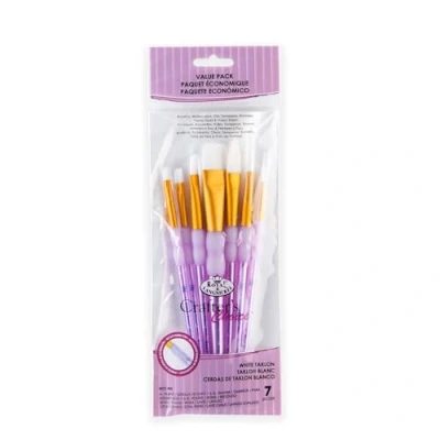 Abbildung von Royal &amp; Langnickel RCC 408 Crafters Choice, White Taklon 7 teiliges Flachpinsel Set gemischt