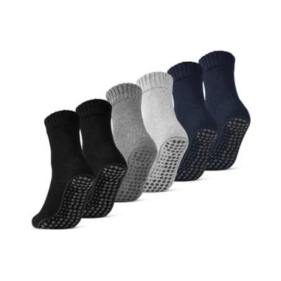 Abbildung von 2 4 6 Paar ABS Socken Herren Damen Anti Rutsch mit Wolle 21463 (Farbmix 35 38)