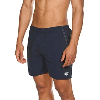 Abbildung von ARENA Herren Fundamentals Boxer Short Swim Trunks Swimsuit Badehose, Blau (Navy / Weiß), L EU