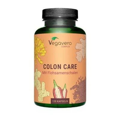 Abbildung von COLON CLEANSE Vegavero® 60 Tage natürliche Darmkur Ballaststoffe (Flohsamenschalen), Milchsäurebakterien, Ingwer &amp; Galgant Bei Verstopfung Blähungen Vegan Ohne Zusätze 120 Kapseln