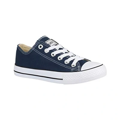 Abbildung von Elara Unisex Sneaker Sportschuhe fur Herren und Damen Low top Turnschuh Textil Schuhe Grosse 36, Farbe Blau