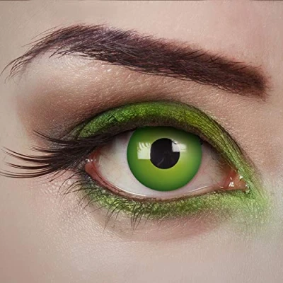 Abbildung von aricona Kontaktlinsen Tageslinsen Grüne farbig Magic Green Halloween ohne Stärke für &amp; Kostüm Partys