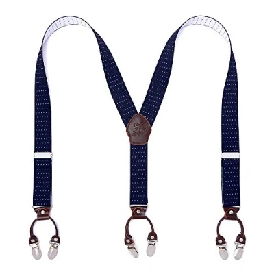 Abbildung von KANGDAI Herren Hosenträger 6 Clips Heavy Duty Men Braces Y Zurück 20 Farben Durable Elastic Verstellbare Starke Metall