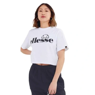 Abbildung von ellesse Damen Silo Cropped Verkürztes T Shirt, weiß, 42