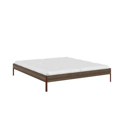 Abbildung von Karup Design Bettgestell "CORE BED Bodenbett, Holzrahmen, Futonbett, Jugendbett, Holzbett" Massivholzbett mit Lattenrost, Kiefer massiv, Doppelbett ohne Kopfteil