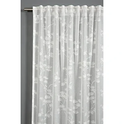 Abbildung von Gardinia Vorhang mit verdeckten Schlaufen und Gardinenband, Lichtdurchlässig, Transparent, Gardine, Ausbrenner Baumwollblüte, Weiß, 140 x 245 cm