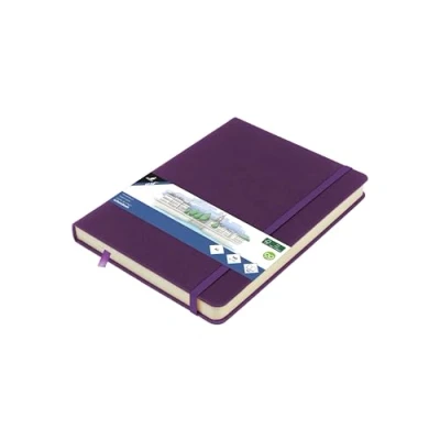 Abbildung von Skizzenbuch Kangaro A5 Purple Heart PU Hardcover 80 Blatt 140 Gramm cremefarbenes Papier mit Gummiband und Band