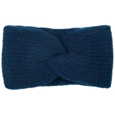 Abbildung von styleBREAKER Damen Strick Stirnband mit Twist Knoten und Rippenmuster einfarbig, warmes Winter Haarband, Headband 04026072, Farbe:Dunkelblau