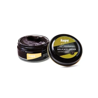 Abbildung von Kaps Professional Schuhpflege Delicate Cream Schuhcreme &amp; Pflegemittel zur Reinigung und Auffrischung von Naturleder Synthetik (50ml) (150 Mahagoni)