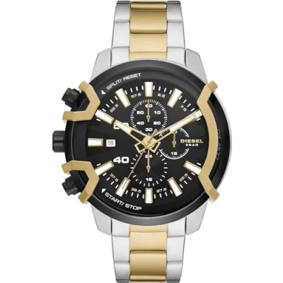 Abbildung von Diesel Herrenuhr Griffed, Chronographenwerk, 48mm dreifarbiges Edelstahlgehäuse mit Edelstahlarmband, DZ4577