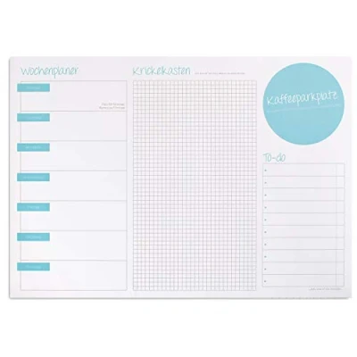Abbildung von 1 Schreibtisch Unterlage Freche Woche I DIN A3 25 Blatt Wochenplan Wochenplaner Schreibunterlage Organizer zum Beschreiben Abreißen Blau dv_285