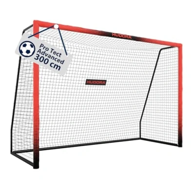 Abbildung von HUDORA Fußballtor Pro Tect Advanced Outdoor mit Netz und wetterfester Ummantelung für Kinder/Erwachsene Einfacher Aufbau im Garten Hochwertige Torwand Reiß Klettverschlüssen