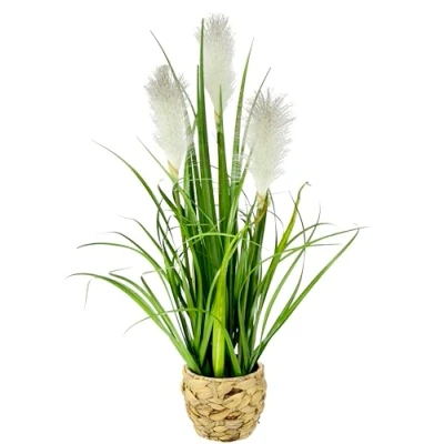 Abbildung von Künstliches Pampas Gras im Topf Feder Ufergras Seidenblume Grasbusch Dekogras Gräser Kunstpflanze Pflanze Solitärgras Ziergras Dekopflanze Pampasgras Blume Kunstgras Grünpflanze Zimmerpflanze