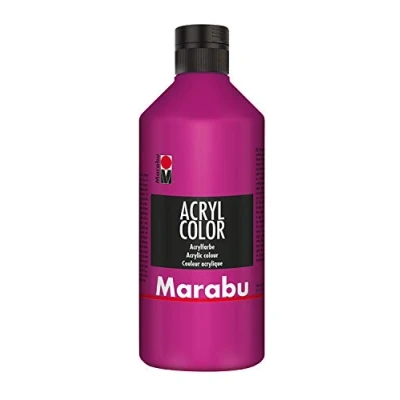 Abbildung von Marabu 12010075014 Acryl Color magenta 500 ml, cremige Acrylfarbe auf Wasserbasis, schnell trocknend, lichtecht, wasserfest, zum Auftragen mit Pinsel und Schwamm Leinwand, Papier Holz