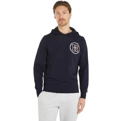 Abbildung von Tommy Hilfiger Roundel Hoody Kapuzenpullover, Herren, Größe: XS, Desert sky