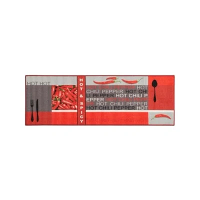 Abbildung von andiamo Kurzflor Läufer Hot Pepper aus 100% Polyamid Küchenläufer im Chilli Design rot 50 x 150 cm