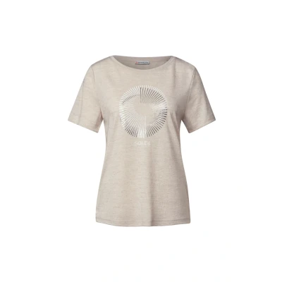 Abbildung von Street One Damen A322705 T Shirt mit Folien Print, Moonstone Sand, 40