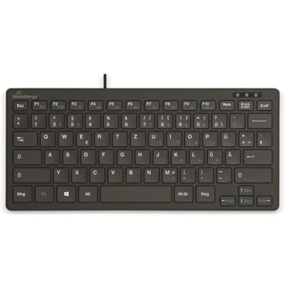 Abbildung von MediaRange kabelgebundene Kompakt Tastatur mit 78 ultraflachen Tasten, QWERTZ, weiß