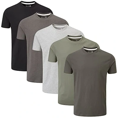 Abbildung von Charles Wilson 5er Packung Einfarbige T Shirts mit Rundhalsausschnitt (3X Large, Grey Essentials)