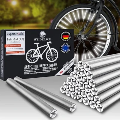 Abbildung von Weidebach 36er Set Speichenreflektoren Fahrrad, StVZO zugelassene Reflektoren Fahrrad Speichen, für max Sichtbarkeit im Verkehr, Speichen Aller Art