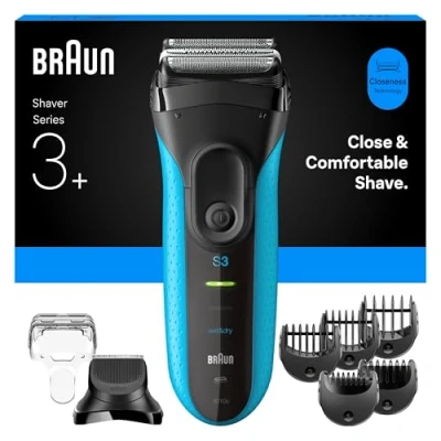 Abbildung von Braun Elektrorasierer »Series 3+ 3010BT«, 6 St. Aufsätze, 3 flexible Klingen, effizienter MicroComb Mitteltrimmer