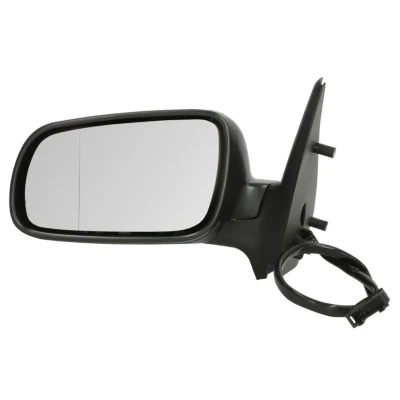 Abbildung von Außenspiegel Tyc 331 0014 links schwarz für elektr.Spiegelverstellung, asphärisch, beheizbar, großes Spiegelgehäuse VOLKSWAGEN: Polo III Classic