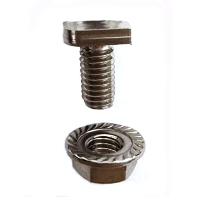 Abbildung von GAO Flora 10 x Hammerkopfschrauben M6x12 Edelstahl mit Flanschmutter für Gewächshäuser