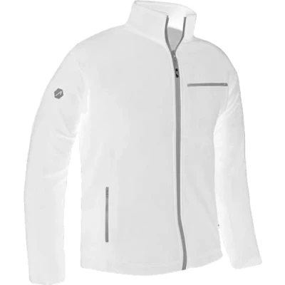 Abbildung von ACE Fleece Jacke warme Outdoor für Männer Herren ohne Kapuze Reißverschluss &amp; drei Taschen Weiß XXL