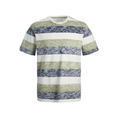 Abbildung von JACK &amp; JONES Herren Rundhals T Shirt JJCOAST Regular Fit S M L XL XXL gestreift, Größe:L, Farbe:Oil Green 12247807