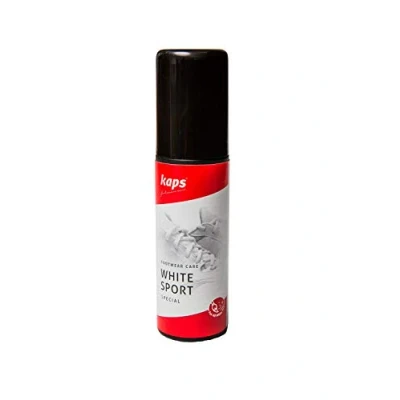 Abbildung von Kaps Farbauffrischung für Sportschuhe und Sneaker aus Leder, Canvas oder Textil, mit Schwammapplikator, White Sport (75 ml 2,53 fl. Oz.)