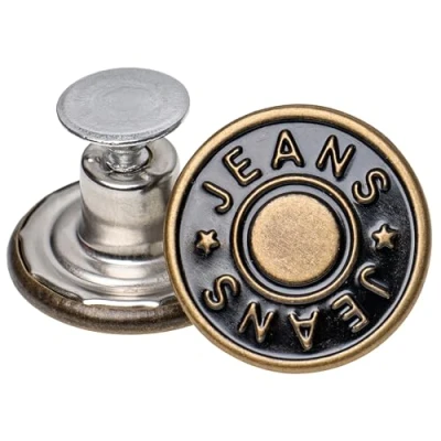 Abbildung von Hosen Ersatz Knöpfe zum Vernieten, Ø 14 mm Messing Jeansknöpfe, 20 Pack, Bronze farben, Jeans mit Nieten, Knopf Einschlagen, Metall Hosenknopf, Hose weiter machen, Hosenknöpfe