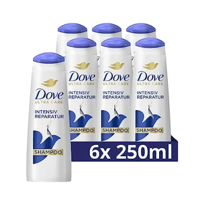 Abbildung von Dove Shampoo Intensiv Reparatur für strapazierte Haare mit Smart Repair System 250 ml 6 Stück, Unparfümiert