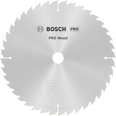 Abbildung von Bosch 1x PRO Wood Kreissägeblatt für Netz Kapp‑ und Gehrungssägen (für Weichholz, Hartholz, Ø mm, Professional Zubehör Kapp Gehrungskreissäge)