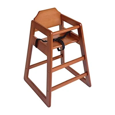 Abbildung von Bolero Robuster, sicherer Hochstuhl aus Holz für Babys und Kleinkinder Dunkles Holzfinish Sitzhöhe: 500 mm Geeignet Kinder bis 36 Monate Inklusive 3 Punkt Hüftgurt DL901