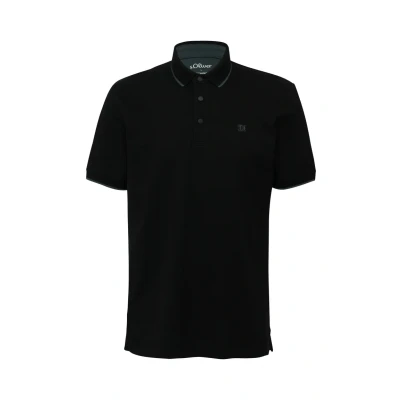 Abbildung von s.Oliver Sportives MIT Kontrastdetails Poloshirt, Herren, Größe: Small, Schwarz