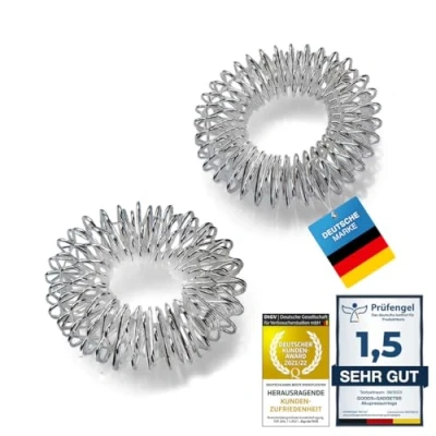 Abbildung von GOODS+GADGETS Akupressurring Massagering Yin Yang Finger Massage Ring Set Akupressur Ringe für Handgelenk Wellnessmassage zur Entspannung, Fingermassage oder Zehenmassage (2er Set)