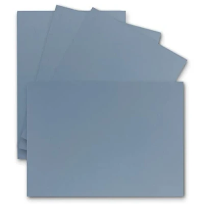 Abbildung von 50 Einzel karten DIN A6 10,5 x 14,8 cm 240 g/m² Graublau Tonkarton Bastelpapier Bastelkarton Bastel blanko Postkarten