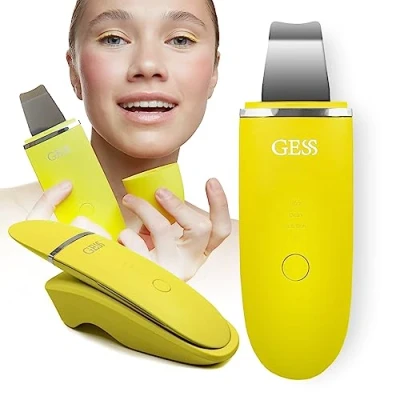 Abbildung von GESS Exotic Original Ultraschallpeelinggerät für Gesichtsreinigung, 5 Modi Porenreiniger Skin Scrubber, Ultraschall Peeling, Anti Age Mitesserentferner Gesichtsstraffung Gelb