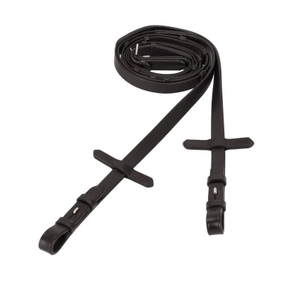 Abbildung von Schockemöhle Zügel Soft Rubber Stops Dunkelbraun/Silber