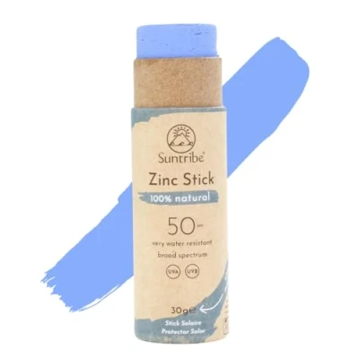 Abbildung von Suntribe Mineralischer Bio Sonnenstift mit Zink LSF 50/30 g, Ozean Blau 100% Natürlich, Riffsicher, UV Filter Sehr Wasserfest, Zero Waste Gewinner Beauty Shortlist Awards
