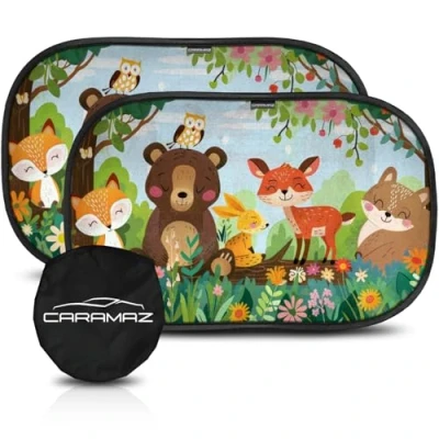 Abbildung von CARAMAZ Sonnenschutz Auto Baby mit UV Schutz Zertifiziert Opti Dark Saugnapf Seitenscheibe Autofenster Kinder Verdunklung 51x31cm, 2 Stück