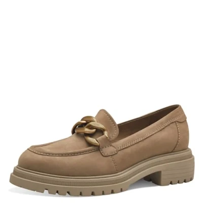 Abbildung von Tamaris Damen Slipper Leder bequem; Camel, EU 40