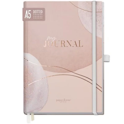 Abbildung von paper&amp;you® Premium Bullet Journal dotted A5 &quot;Soft Beige&quot; Notizbuch gepunktet, 188 Seiten extra dickes Papier, Tagebuch mit Punkteraster nachhaltig &amp; klimafreundlich