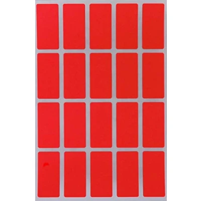 Abbildung von Sticker Neon Rot 40 mm x 19 Aufkleber 4 cm 1,9 viereckige Etiketten 300 Stück von Royal Green