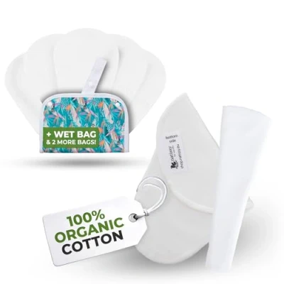 Abbildung von ÖkoKomfort STRING Slipeinlagen waschbar aus Bio Baumwolle (TANGA, 7er Pack); dünne hochtemperatur waschbare für Damen &amp; Mädchen; 100% Atmungsaktiv (kein PUL/TPU) täglichen Ausfluss