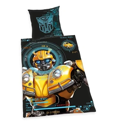 Abbildung von Herding Bettwäsche Transformers Bumblebee, Kopfkissenbezug 80x80cm, Bettbezug 135x200cm, Renforcé, mit Qualitätsreißverschluss