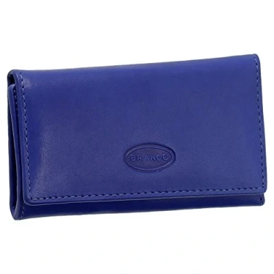 Abbildung von Leder Schlüsseletui Schlüsseltasche Schlüsselmappe mit 6 Haken in Silberoptik Farbe Royalblau