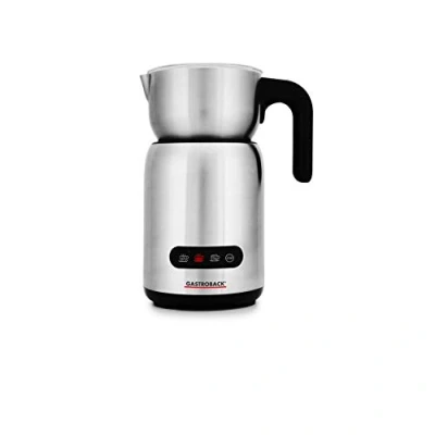 Abbildung von GASTROBACK Design Milk and Chocolate Advanced, 650 Watt Induktion Milchaufschäumer für 1 Liter Milchschaum, heiße Schokolade, elektrisch, schwarz/Silver