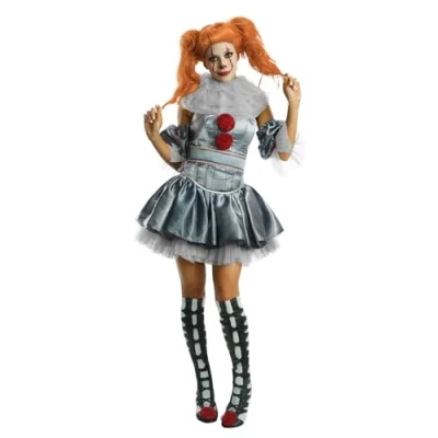 Abbildung von RUBIE&#039;S Official Pennywise ES Deluxe Clown Kostüm für Damen, Erwachsene, Damengröße M Halloween