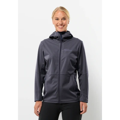 Abbildung von Jack Wolfskin Feldberg Hoody Regenjacke / wasserabweisende Jacke, Damen, Größe: XL, Graphite
